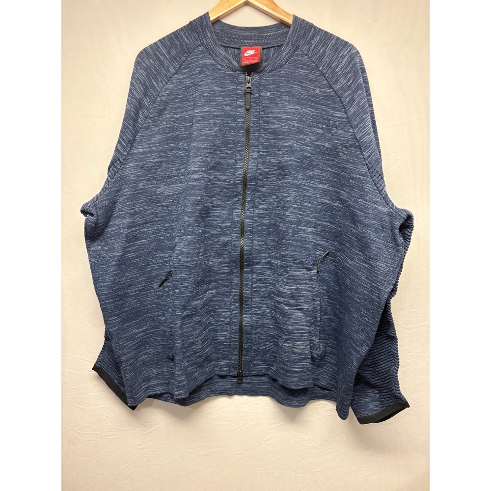 Nike Sportswear Jacket Mens Obsidian‎ Heather Blue Full Zip Raglan Sleeve 3XL